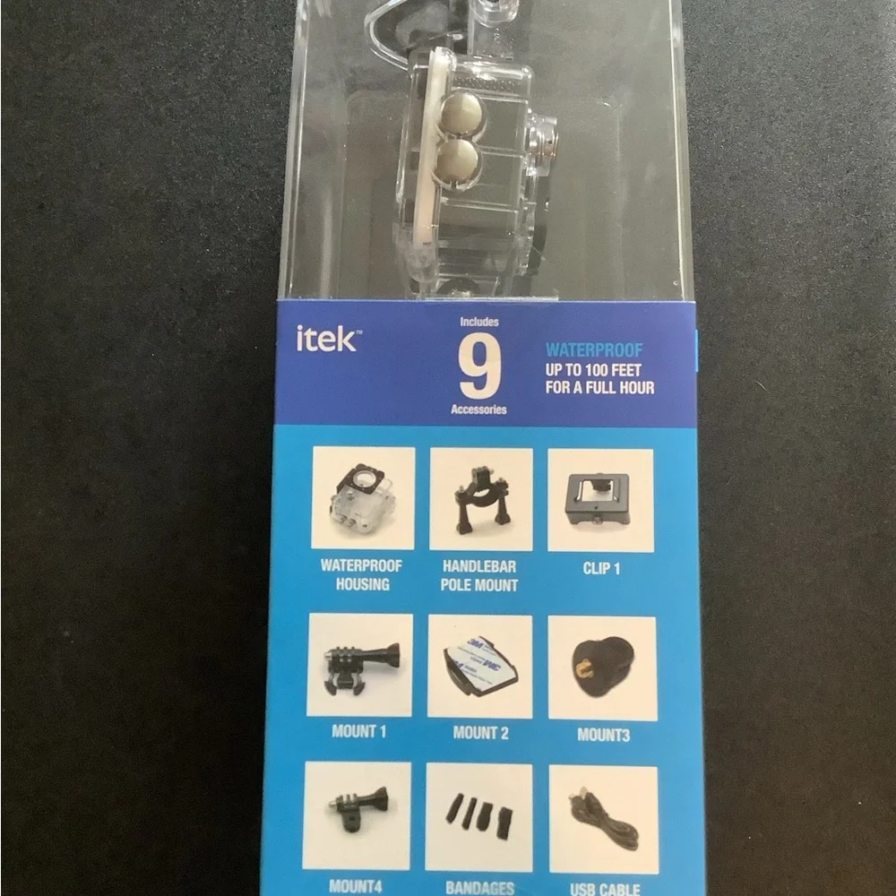 Itek Action Pro Waterproof Camera w/9 Accessories
